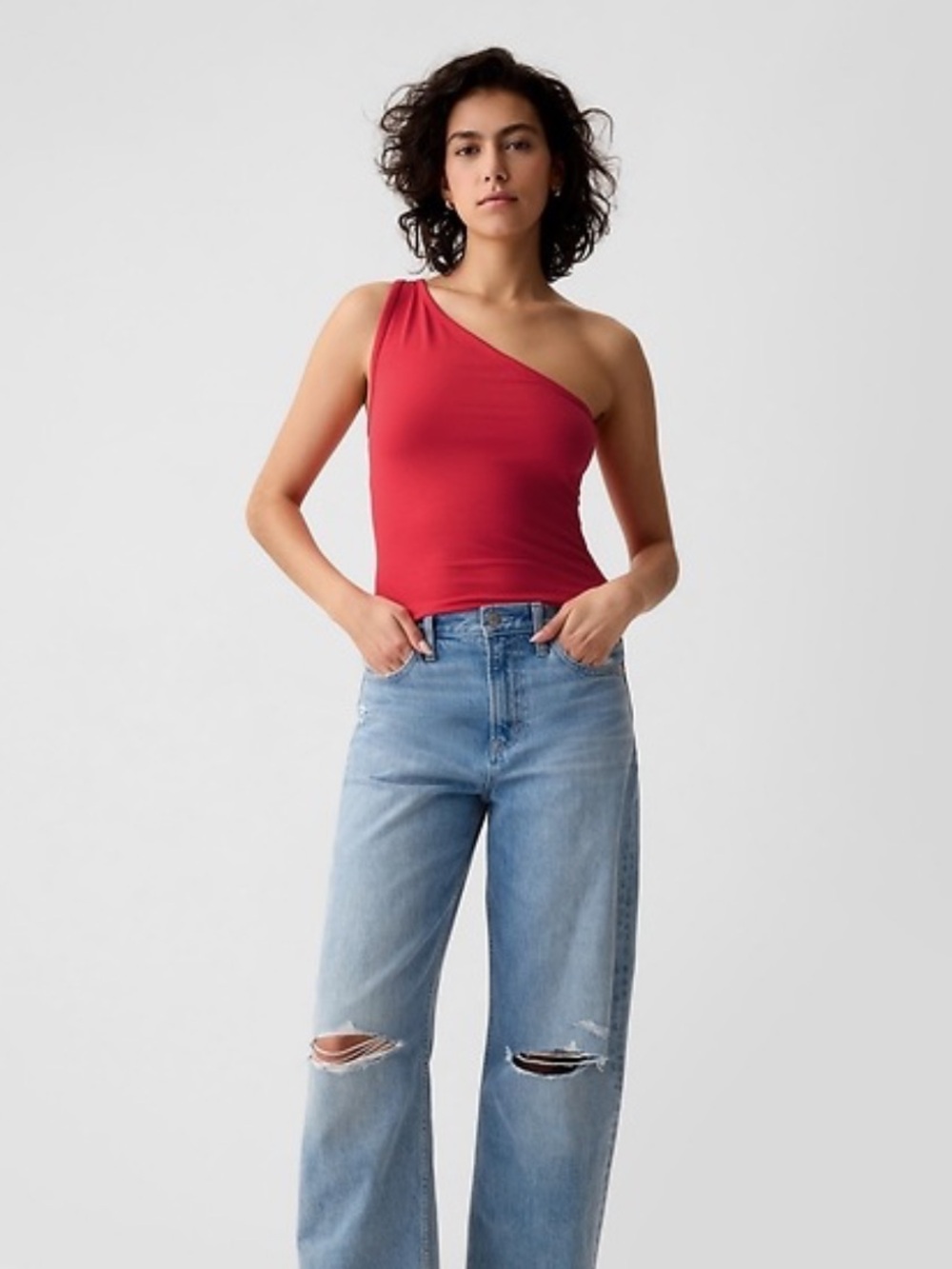 GAP One-Shoulder Red Camisole
